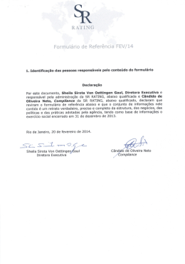Formul&aacute;rio de Refer&ecirc;ncia (Anexo 13 Instru&ccedil;&atilde;o CVM 521