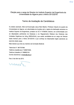 Eleição para o cargo de Director do Instituto Superior de