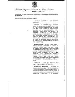 processo n” 1.828 - classe x - consulta formulada por prefeito