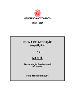PROVA DE AFERIÇÃO (repetição) (RNE) MANHÃ