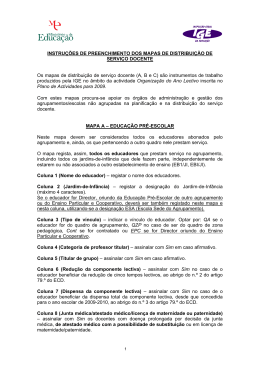 INSTRU&Ccedil;&Otilde;ES DE PREENCHIMENTO DOS MAPAS DE