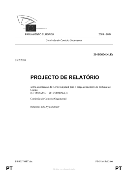 PT PT PROJECTO DE RELATÓRIO
