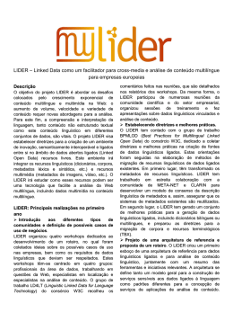 LIDER – Linked Data como um facilitador para cross