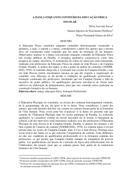 A danca enquanto conteudo da ed fisica escolar
