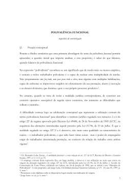 POLIVAL&Ecirc;NCIA FUNCIONAL requisitos de concretiza&ccedil;&atilde;o &sect;1