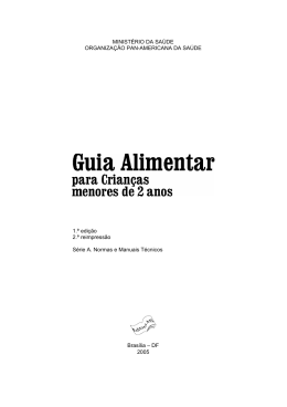 Guia alimentar para crian&ccedil;as menores de 2 anos