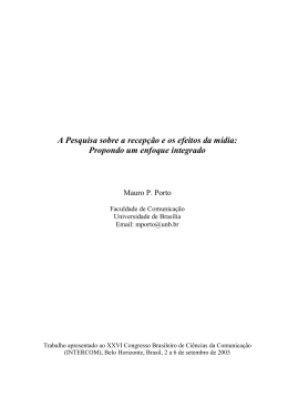 A Pesquisa sobre a recep&ccedil;&atilde;o e os efeitos da m&iacute;dia
