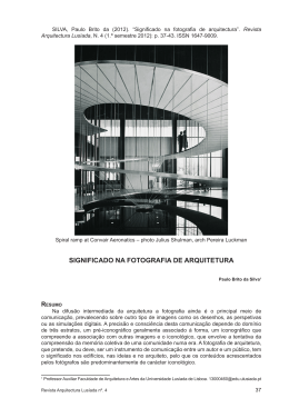 SIGNIFICADO NA FOTOGRAFIA DE ARQUITETURA