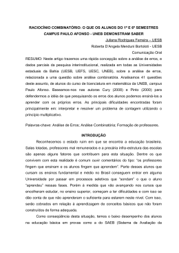 RACIOC&Iacute;NIO COMBINAT&Oacute;RIO: O QUE OS ALUNOS DO 1&ordm; E 6&ordm;