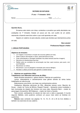 1 ROTEIRO DE ESTUDOS 5&ordm; ano &ndash; 1&ordm; trimestre / 2015 Nome: Data