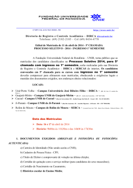 Edital de matr&iacute;cula - 5a. chamada