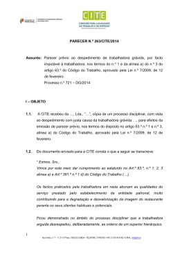 1 PARECER N.&ordm; 263/CITE/2014 Assunto: Parecer pr&eacute;vio ao