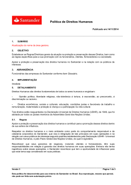Pol&iacute;tica de Direitos Humanos - Sustentabilidade