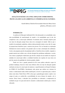 ESTA&Ccedil;&Atilde;O ECOL&Oacute;GICA DA UFMG: ESPA&Ccedil;O DE CONHECIMENTO
