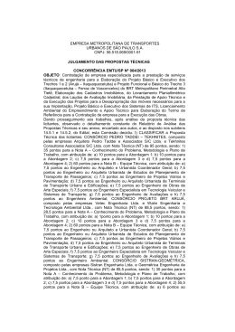Julgamento das propostas t&eacute;cnicas