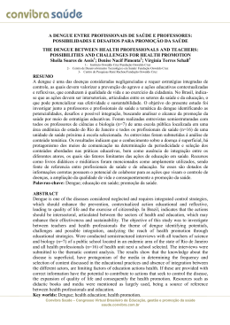 a dengue entre profissionais de saúde e professores