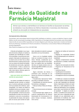 revis&atilde;o da qualidade na farm&aacute;cia magistral - Anfarmag