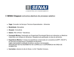 O SENAI Chapecó comunica abertura de processo seletivo: