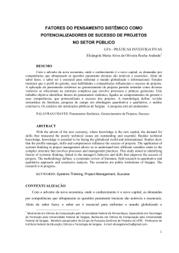 Fatores do pensamento sist&ecirc;mico como potencializadores de