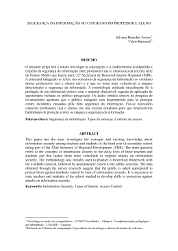 seguran&ccedil;a da informa&ccedil;&atilde;o no cotidiano do professor e aluno