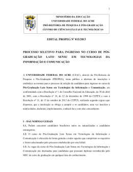 Veja o Edital - Universidade Federal do Acre