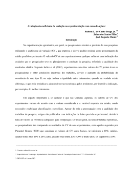 Avalia&ccedil;&atilde;o do coeficiente de varia&ccedil;&atilde;o na experimenta&ccedil;&atilde;o