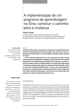 A implementa&ccedil;&atilde;o de um programa de - Cedefop