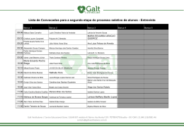 Lista de Convocados para a segunda etapa do