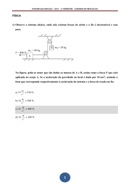 F&Iacute;SICA 1) Observe o sistema abaixo, onde n&atilde;o existem for&ccedil;as de