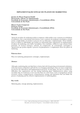 implementa&ccedil;&atilde;o eficaz de planos de marketing