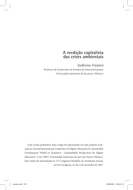 A reedi&ccedil;&atilde;o capitalista das crises ambientais