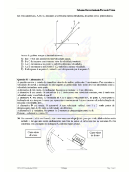Solução Comentada da Prova de Física 53. Três automóveis