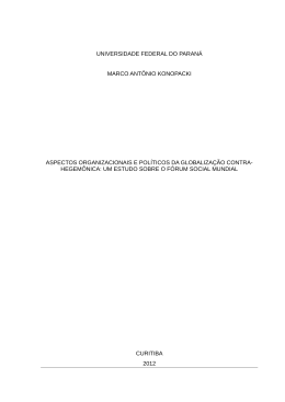 KONOPACKI, Marco Antoônio. Aspectos organizacionais e políticos da
