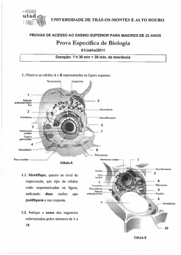 Prova Especíﬁca de Biologia