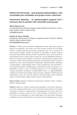 Bio&eacute;tica de Interven&ccedil;&atilde;o &ndash; uma proposta epistemol&oacute;gica e uma