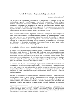 Mercado de Trabalho e Desigualdades Regionais no Brasil - PUC-SP