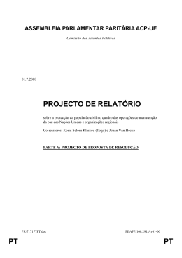 PT PT PROJECTO DE RELAT&Oacute;RIO