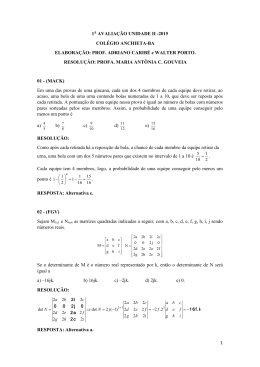 1 1A AVALIA&Ccedil;&Atilde;O UNIDADE II -2015 COL&Eacute;GIO ANCHIETA