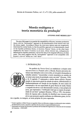 Moeda endógena e teoria monetária da produção*
