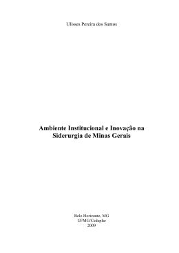 Ambiente Institucional e Inova&ccedil;&atilde;o na Siderurgia de