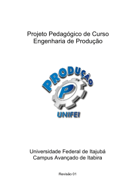 Projeto Pedag&oacute;gico de Curso Engenharia de Produ&ccedil;&atilde;o