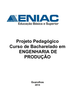Projeto Pedag&oacute;gico Curso de Bacharelado em