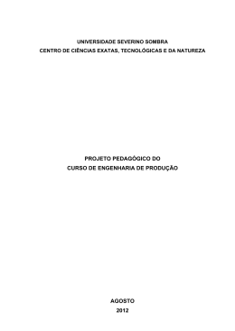 projeto pedag&oacute;gico do curso de engenharia de produ&ccedil;&atilde;o