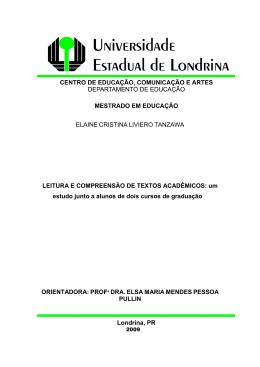 ELAINE CRISTINA LIVIERO TANZAWA LEITURA E