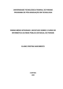 ensino m&eacute;dio integrado: um estudo sobre o curso de inform&aacute;tica da