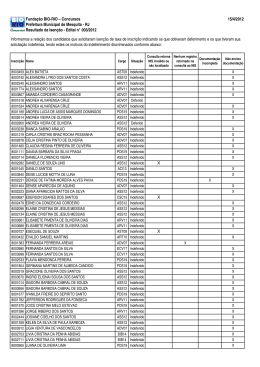 Resultado da Isen&ccedil;&atilde;o