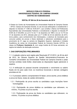 acesse o edital. - Universidade Federal de Campina Grande
