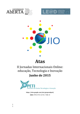 II Jornadas Internacionais Online: educação, Tecnologia e Inovação