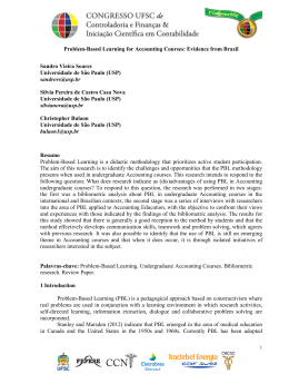 Problem-Based Learning for Accounting Courses: Evidence from