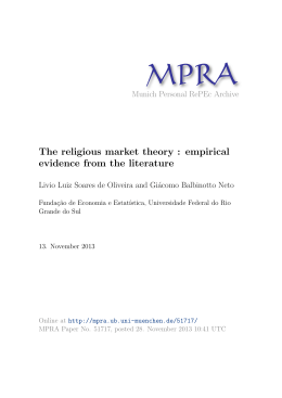 The religious market theory : empirical evidence from the literature